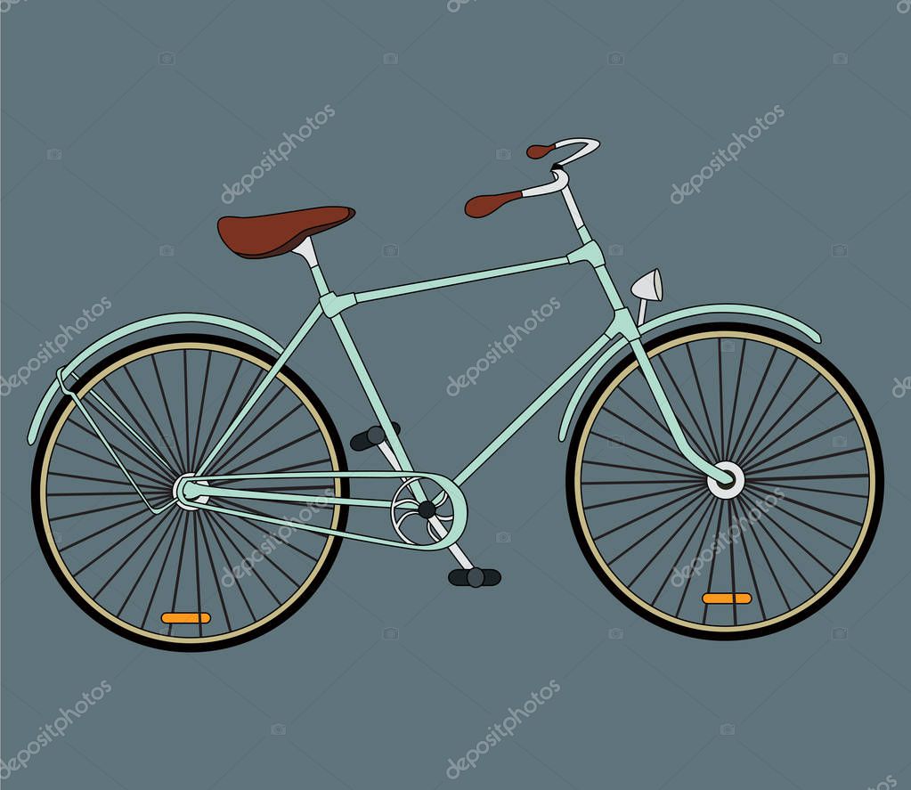 Imagen de estilo retro de una bicicleta antigua aislada Vector de