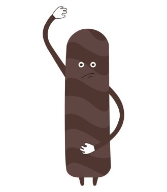 Çikolata parçalı kurabiye dansları bir beyaz arka plan vektör illüstrasyon izole