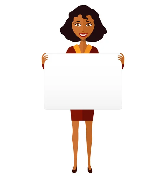 Afro-amerikai vezető nő jele vagy banner elszigetelt fehér background. — Stock Vector