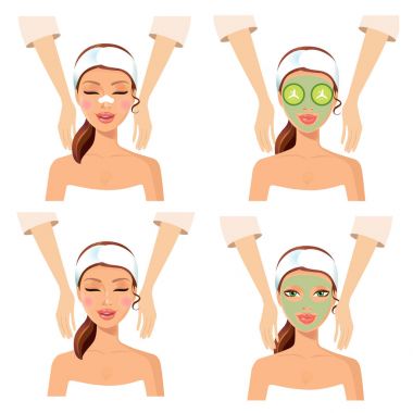 Güzel kadın spa salon yüz vücut masaj yordamı rahatlatıcı