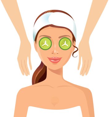 Rahatlatıcı sağlık masaj spa salon yüz vücut adlı genç kadın 