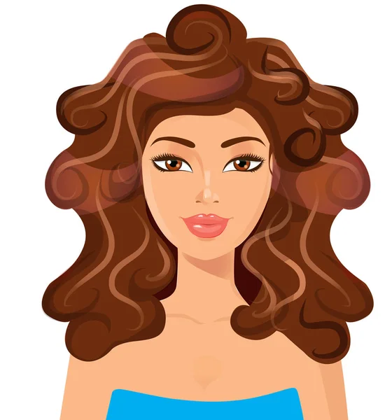 Beautiful woman with magnificent hair. Beauty. — Stock Vector