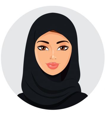 Vektör - hijab stil güzel Arapça Müslüman kadının izole 