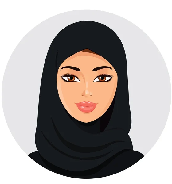 Vector - hijab stijl mooi Arabisch Moslimvrouw geïsoleerd — Stockvector