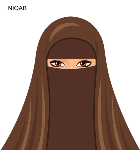 Vektor - arabisk niqab stil, smuk arabisk muslimsk kvinde – Stock-vektor