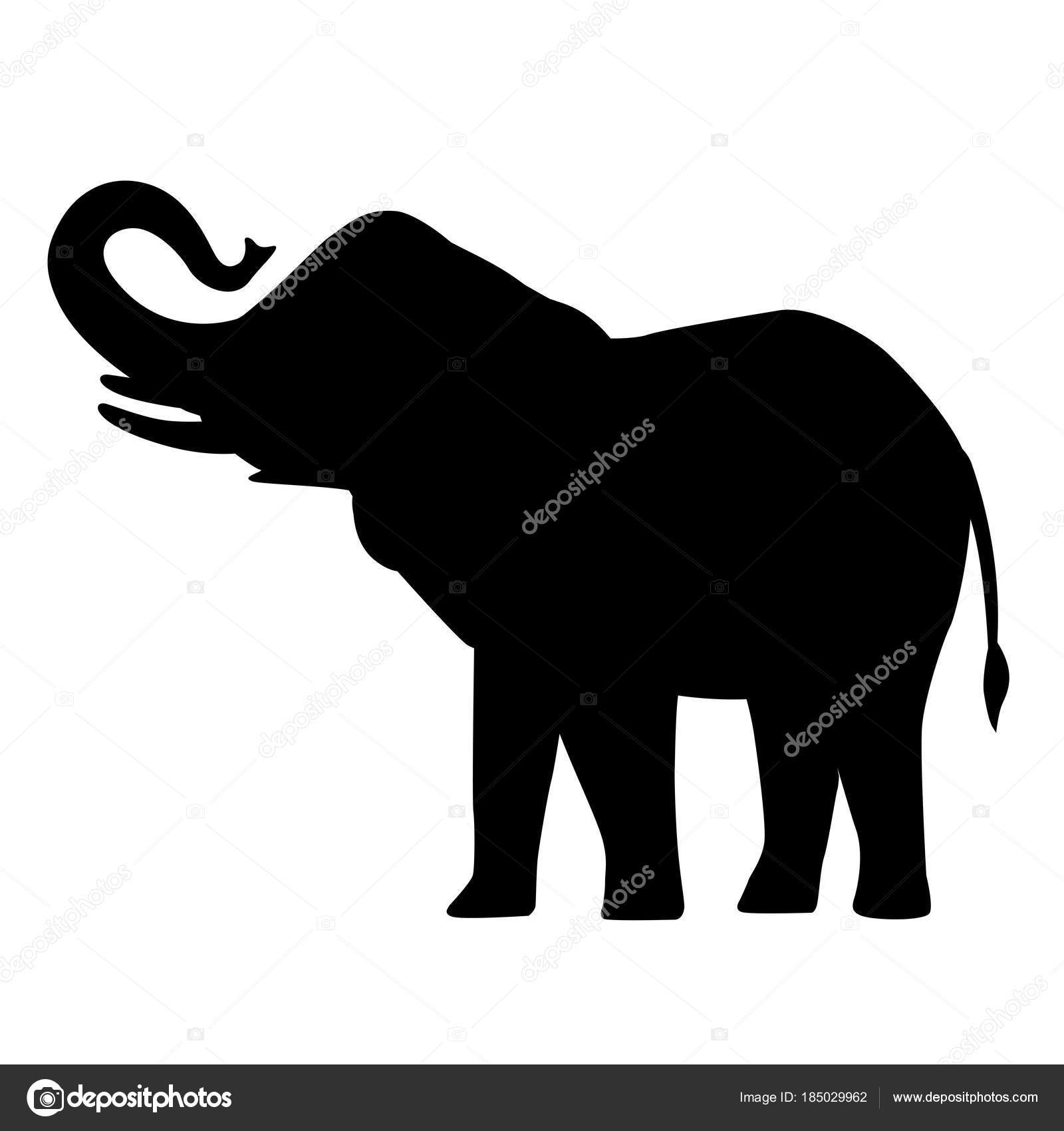 Elephant cartoon silhouette icon forest elephant asian elephant african  bush with large ears vector illustration isolated on white Stock Vector  Image by ©Nikolay-Dzhi #185029962