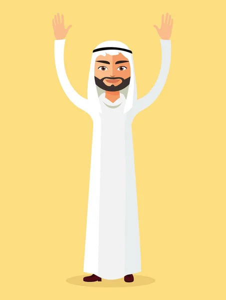 Araber. Kuwait Mann Vektor. Arabischer Mann. saudi arabia man. Vektor — Stockvektor