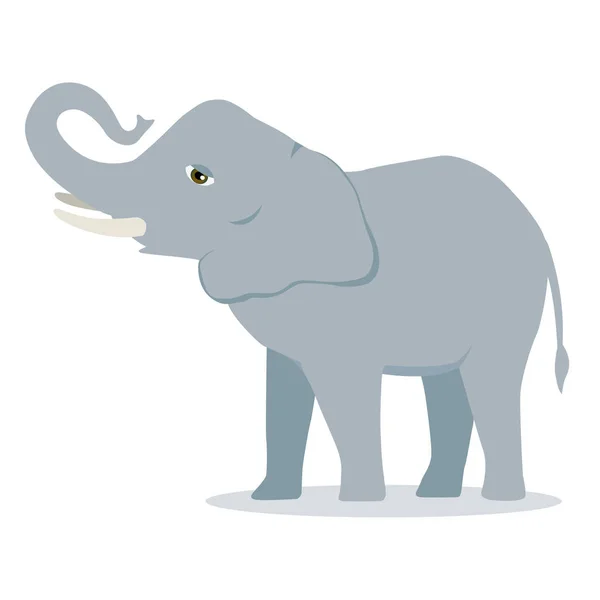 Wektor kreskówka słoń dużych wklęsłych pleców ssak słoń afrykańskiego buszu z duże uszy ilustracja na białym tle — Wektor stockowy