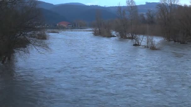 River burst its banks — Stock Video