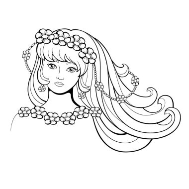 Siyah ve beyaz kız. Resimde boyama