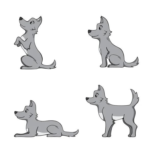 Set dogs on white background. Vector illustration. — Stock Vector