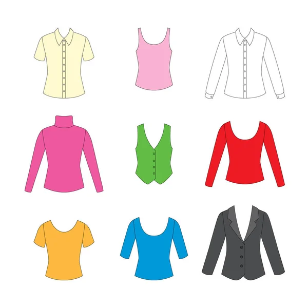 Kleidersatz für Mädchen auf weißem Hintergrund — Stockvektor