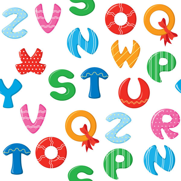 seamless pattern colorful alphabet