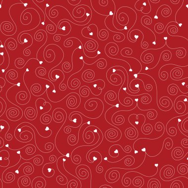Dikişsiz desen kalpleri ve swirls