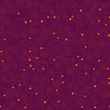 Dikişsiz desen kalpleri ve swirls