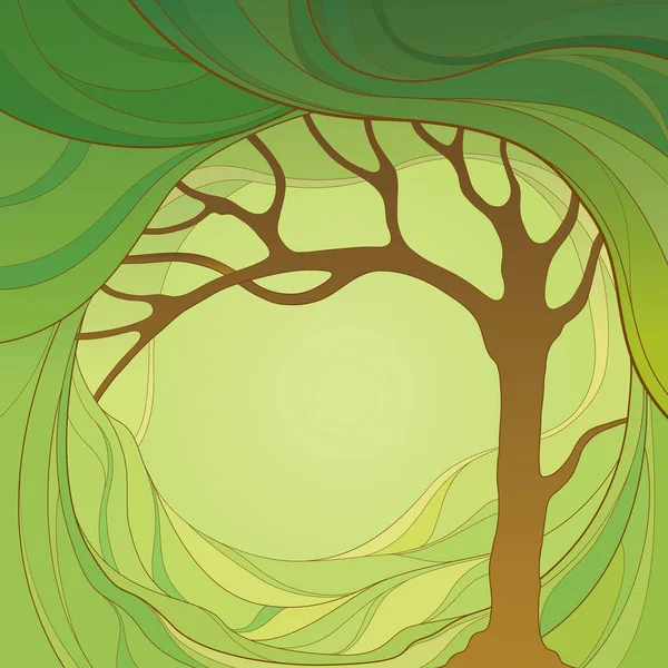 Ağaçları ile renkli soyut grafik illüstrasyon — Stok Vektör