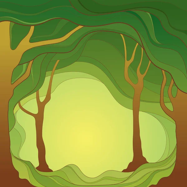 Färgglad abstrakt grafisk illustration med träd — Gratis stockfoto