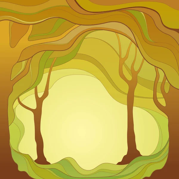 Barevné abstraktní grafické ilustrace se stromy — Stockový vektor