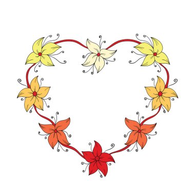 kalp şeklinde çerçeve çiçek