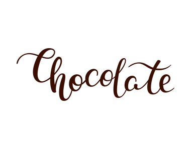 El çikolata beyaz zemin üzerine yazı
