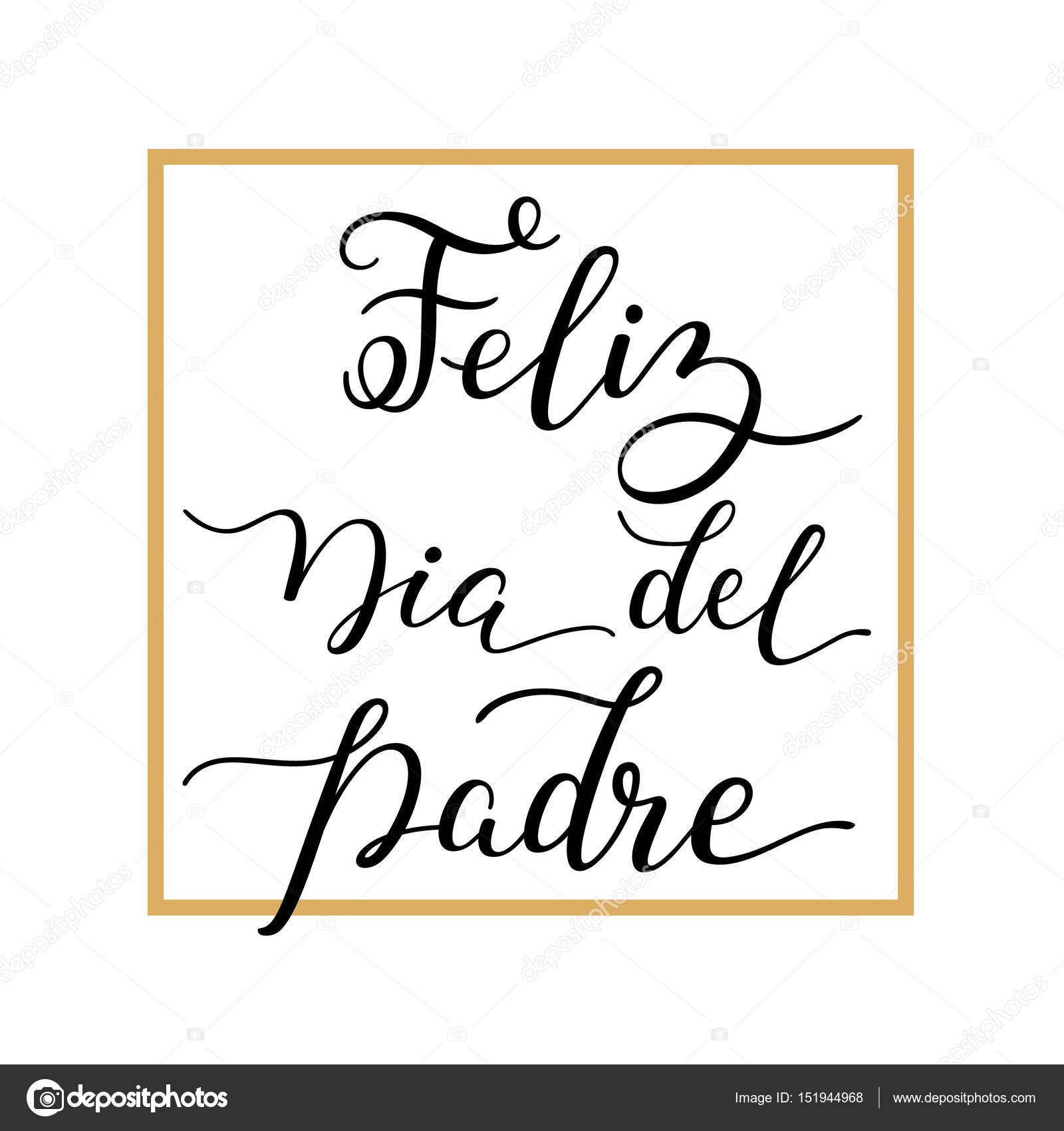 hand lettering happy father s day with frame in spanish feliz dia