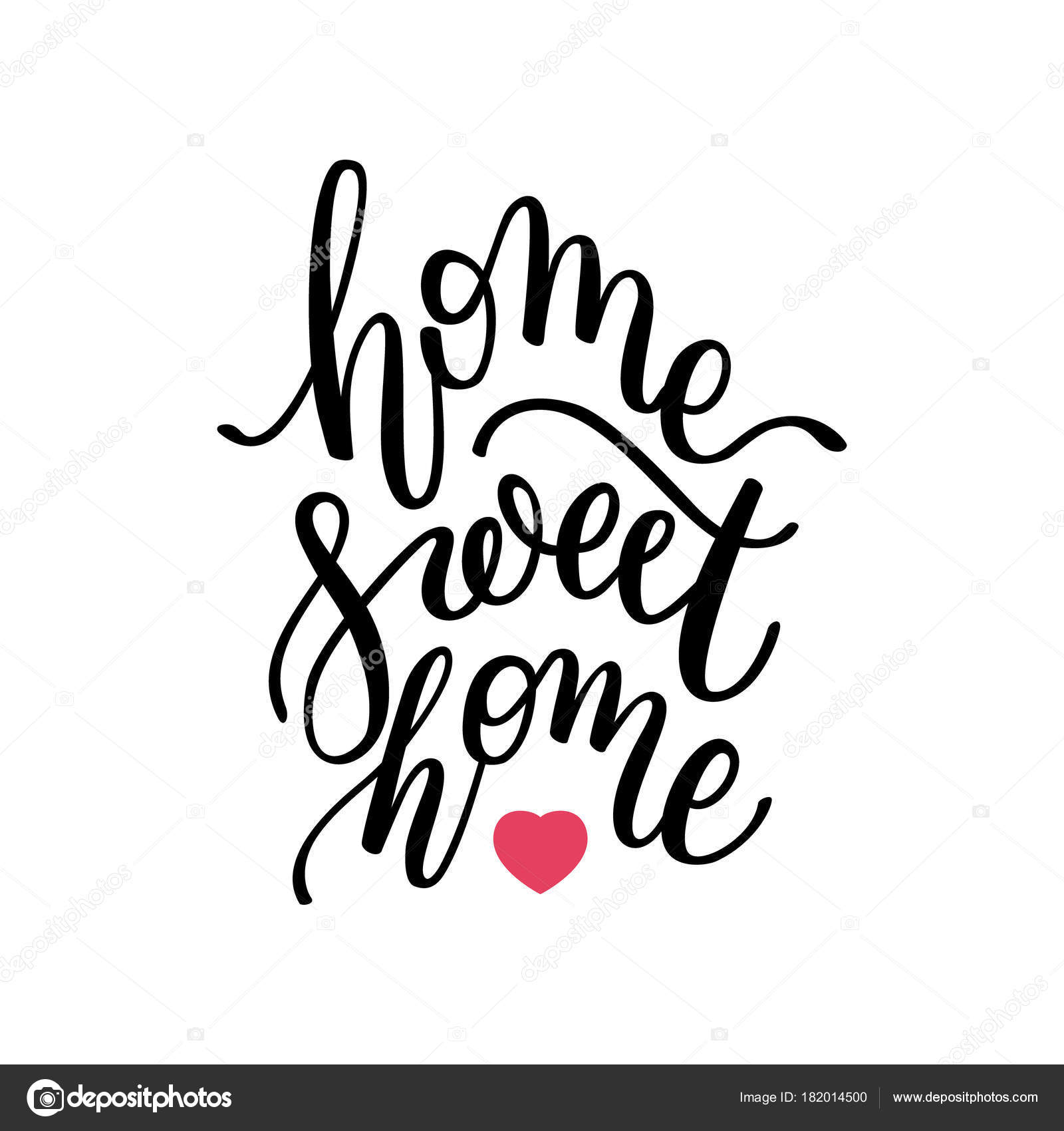 home sweet home hand lettering template card poster print stock