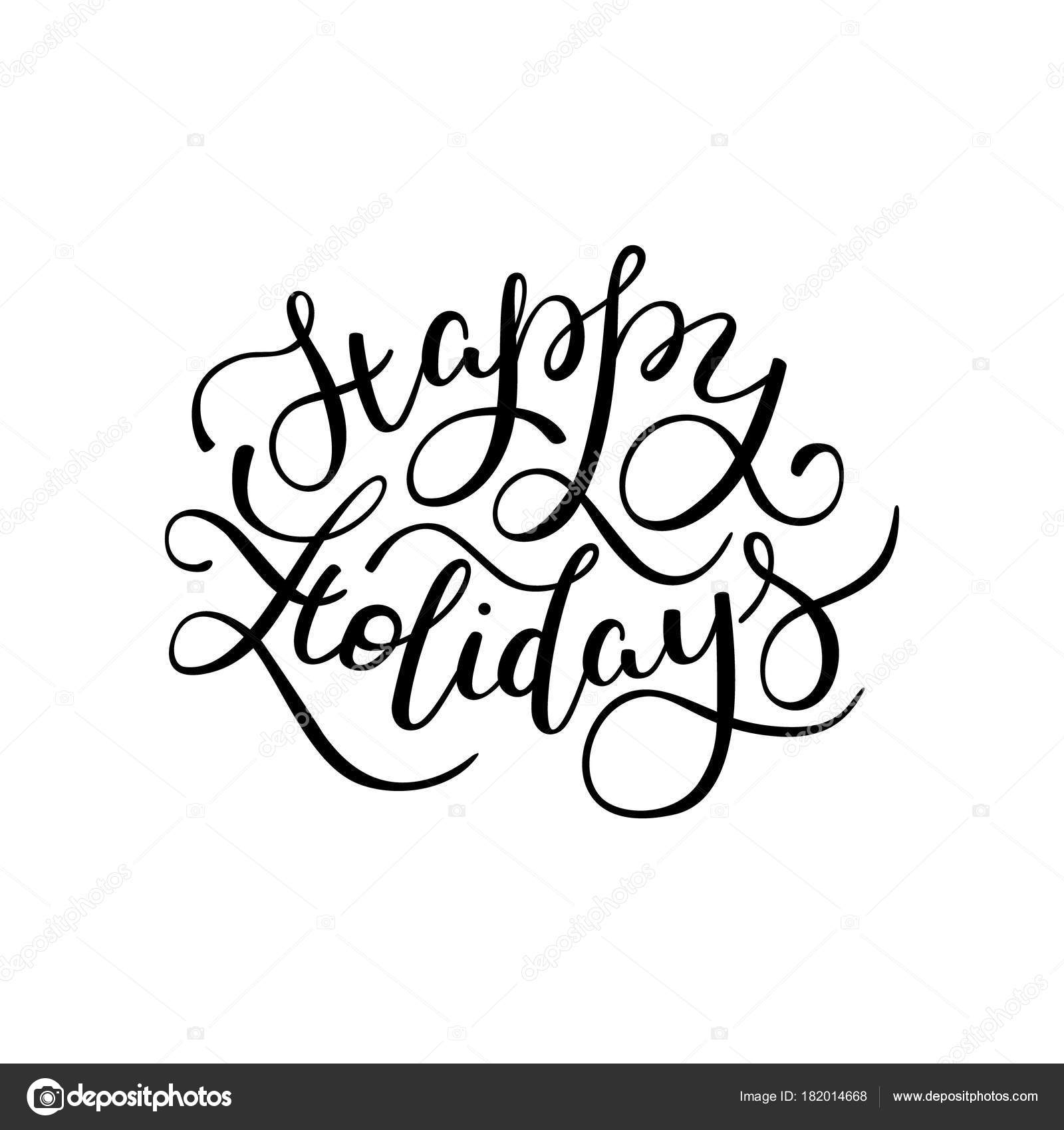 happy holidays hand lettering template for card poster print