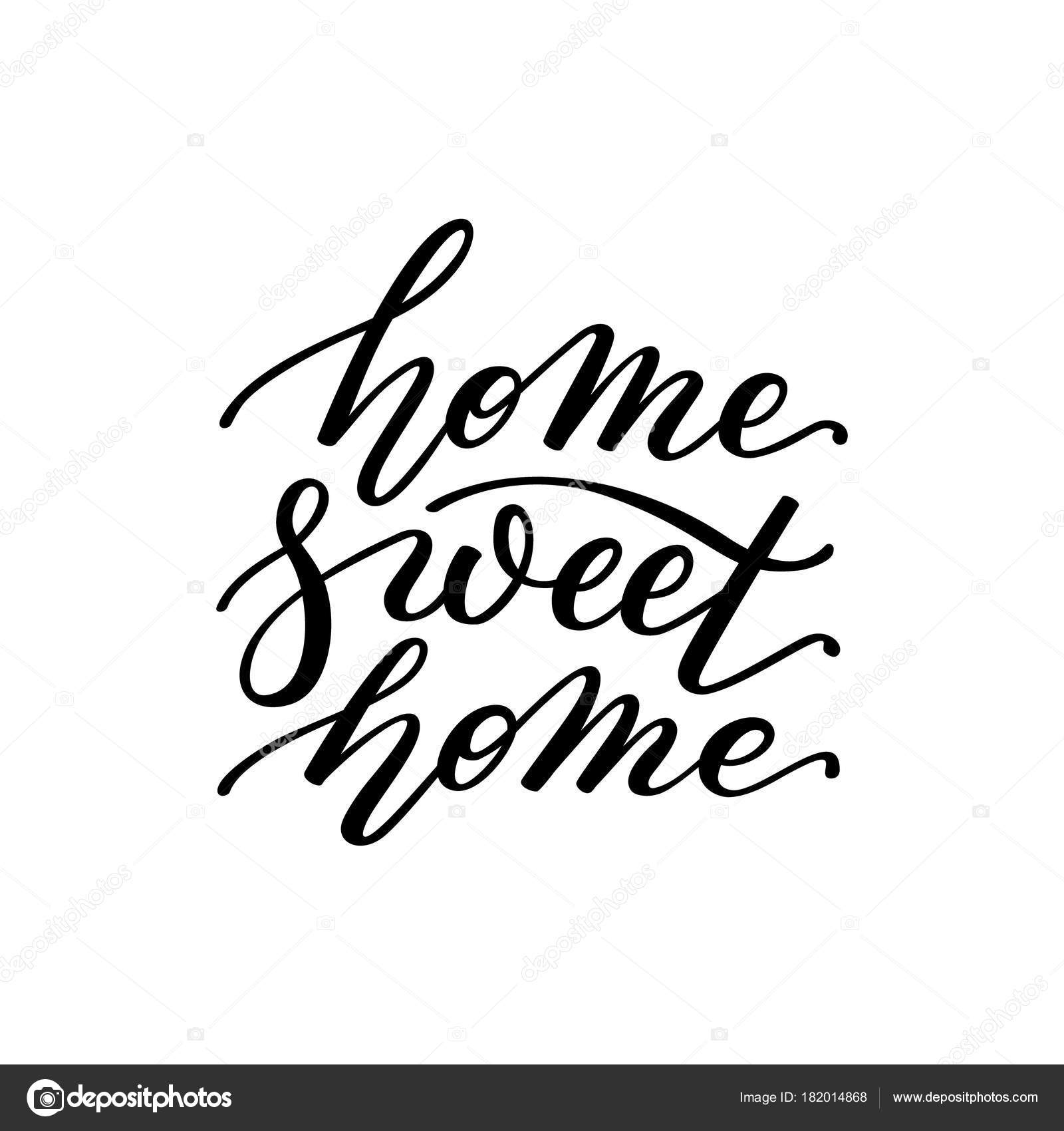 home sweet home hand lettering template for card poster print