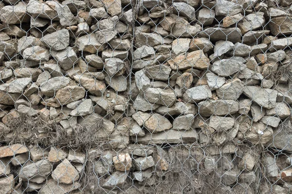 Clôture Gabion Treillis Avec Pierres — Photo