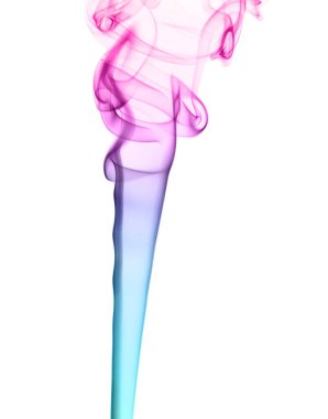 Beyaz arkaplanda izole edilmiş renkli duman