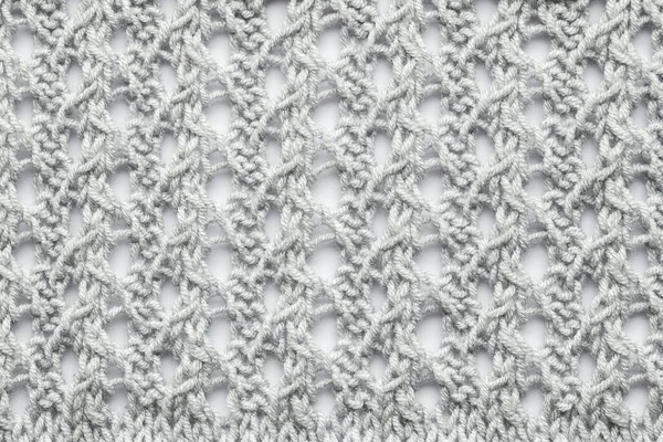 Wool Knitted White Background Texture — Stock Photo, Image