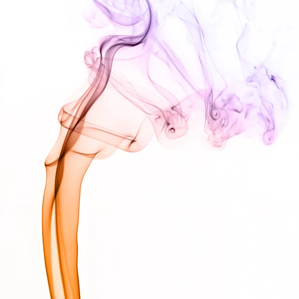 Fumaça Colorida Isolada Fundo Branco — Fotografia de Stock