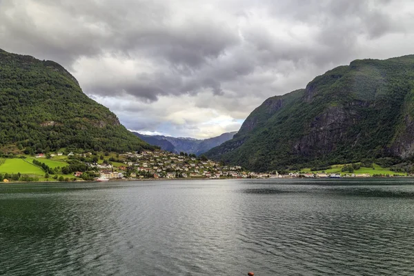 Vesnice Aurlandsvangen, Norsko — Stock fotografie