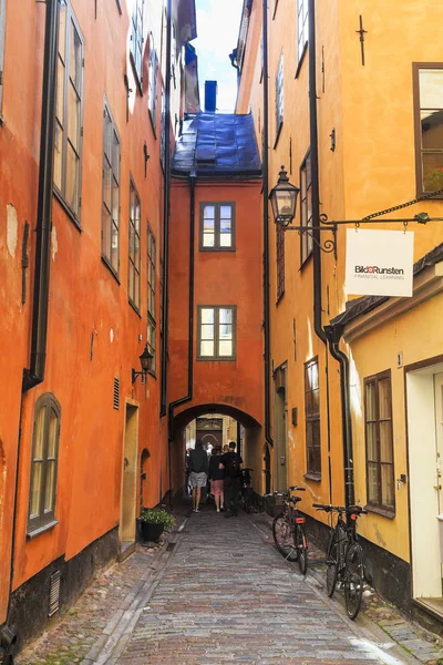 斯德哥尔摩在中世纪小巷 — 图库照片