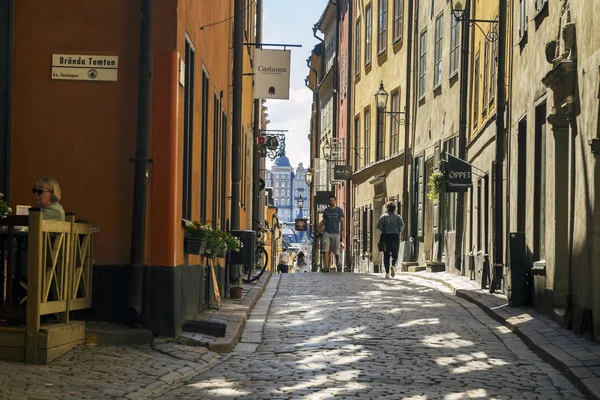 De oude straat van Stockholm — Stockfoto