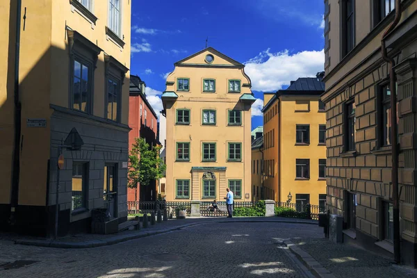 Stará ulice Stockholmu — Stock fotografie