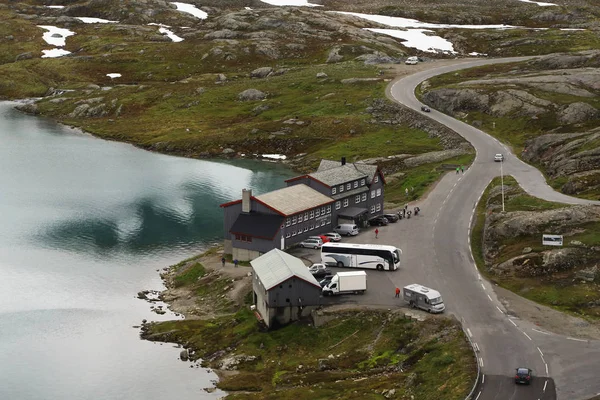 Informacje turystyczne o jeziorze Dyupvatnet, Norwegia — Zdjęcie stockowe
