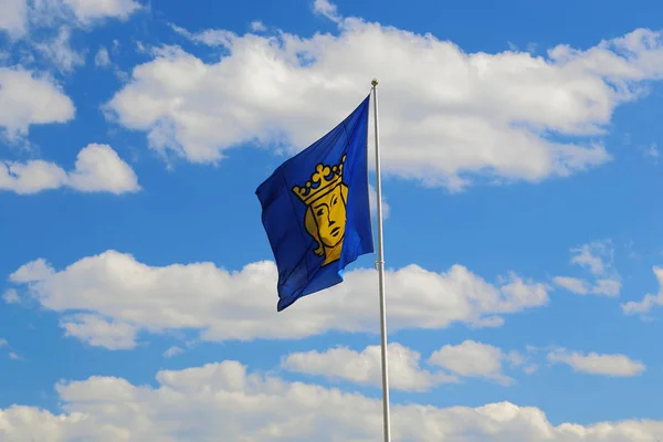 Vlag van stockholm, Zweden — Stockfoto