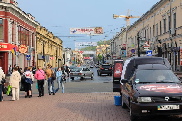 Улица Петра Сагайдачного на Подоле, Киев — стоковое фото