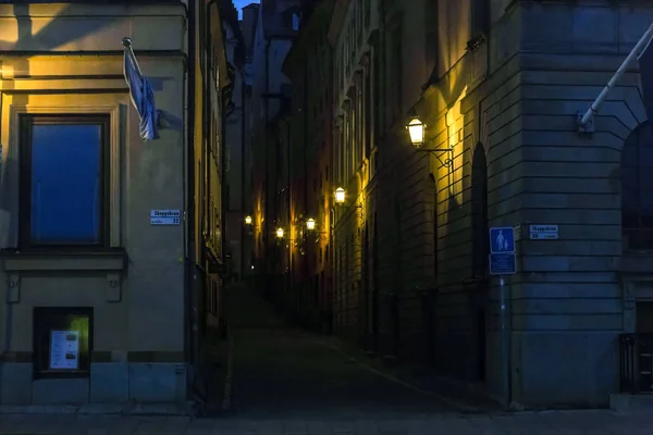 Nacht oude Stockholm — Stockfoto