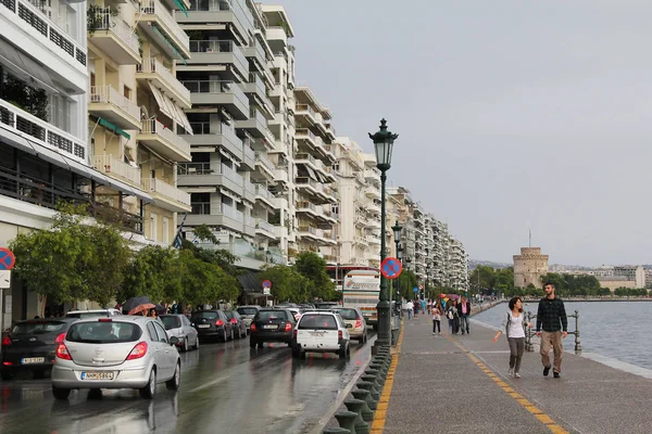 Προκυμαία της Θεσσαλονίκης μετά την βροχή — Φωτογραφία Αρχείου