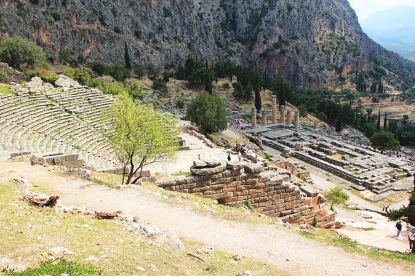 Antiche rovine a Delfi, Grecia — Foto Stock