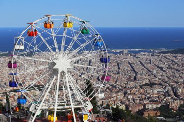 Barcelona, İspanya'nın havadan bir görünümü