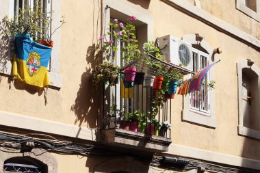 Duvar balkon ve Barceloneta ilçe, İspanya