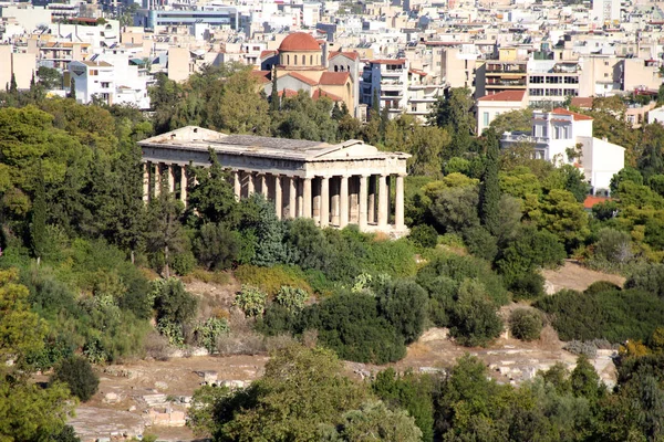 Eine Luftaufnahme des Tempels des Hephaistos in Athen — Stockfoto