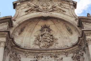 Fragmentl of the facade of the Cathedral of Saint Mary of Murcia