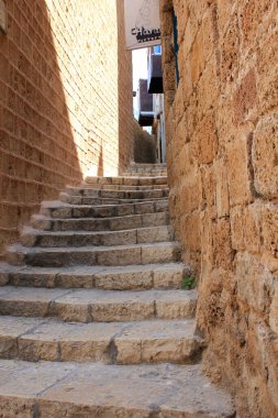 TEL AVIV, ISRAEL - 9 Mayıs 2011: Burası eski Jaffa 'nın merdiven caddelerinden biri.