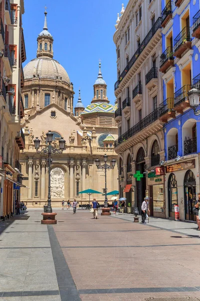 Zaragoza Spain Mayıs 2017 Alfonso Caddesi Çarşıya Bazilika Del Pilar — Stok fotoğraf