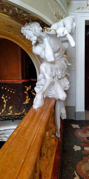 Odessa Ukraine Junho 2019 Esta Uma Escultura Satyr Corrimão Grande — Fotografia de Stock