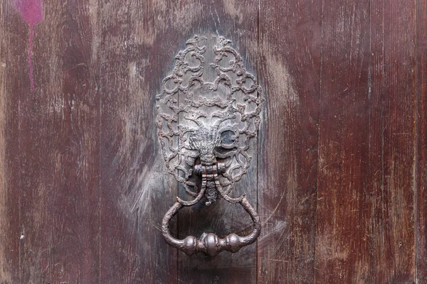 Rouen France August 2019 Antique Doorknob One Old Medieval Houses — Stock Photo, Image